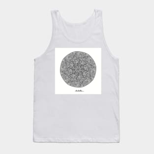 Garden Mandala - Intricate Black and White Digital Illustration, Vibrant and Eye-catching Design, Perfect gift idea for printing on shirts, wall art, home decor, stationary, phone cases and more. Tank Top